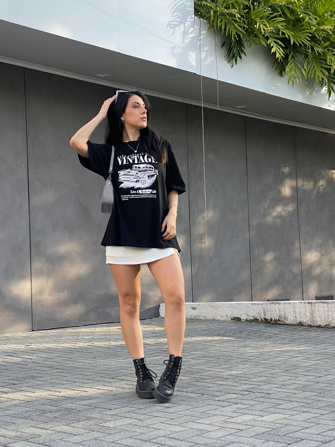 T-shirt Oversized - Vintage - Preta T-shirt Oversized - Vintage - Preta