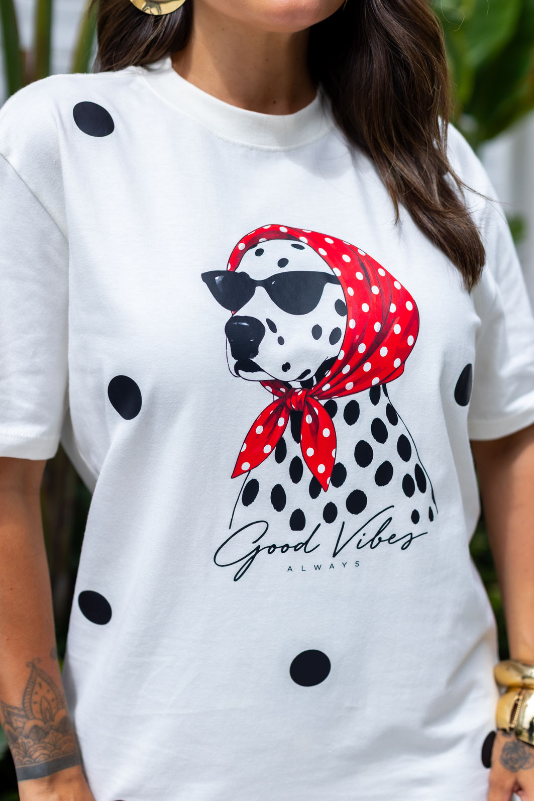 Camiseta Dalmata Poá - Branca Camiseta Dalmata Poá - Branca