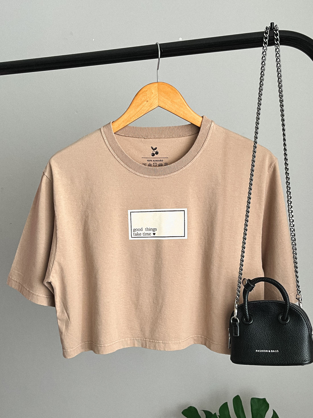 Cropped Oversized - Good Things - Bege