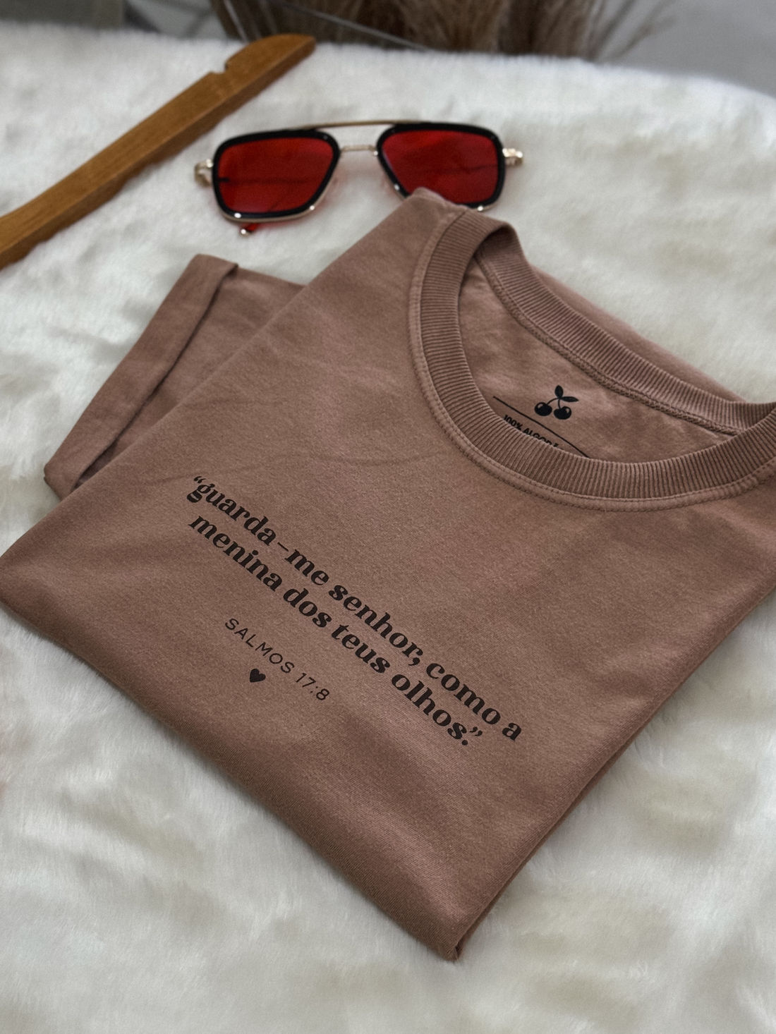 Tshirt Premium - Guarda-me Senhor - Marrom Claro