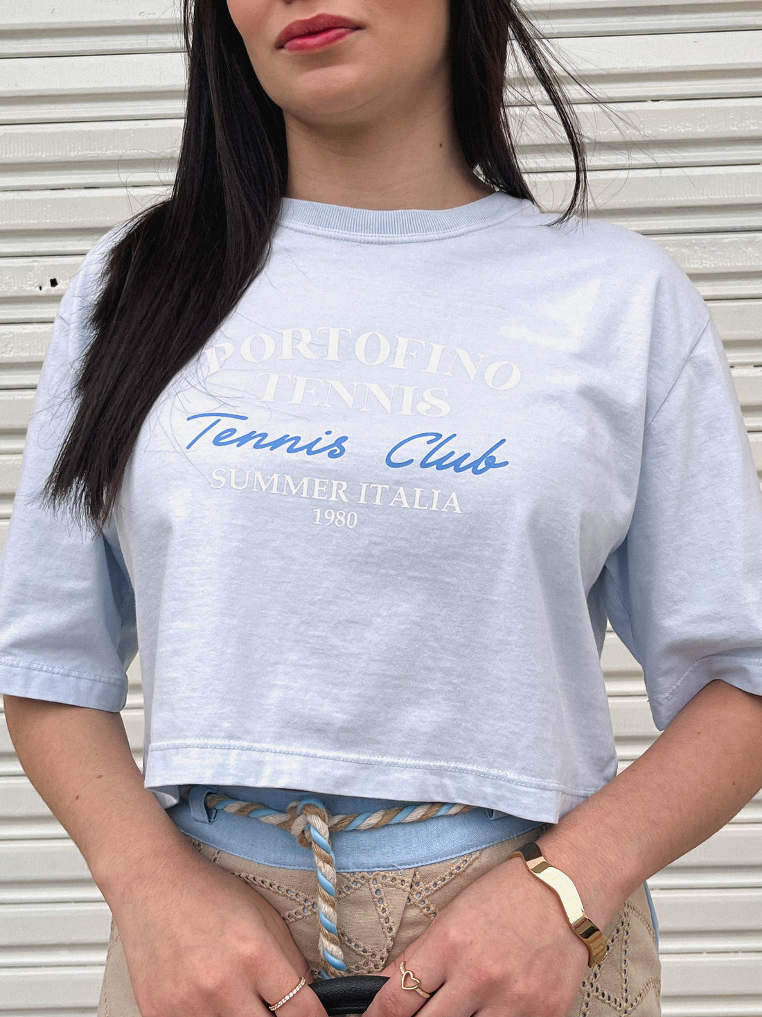 Cropped Oversized - Portofino - Azul Bebê Cropped Oversized - Portofino - Azul Bebê
