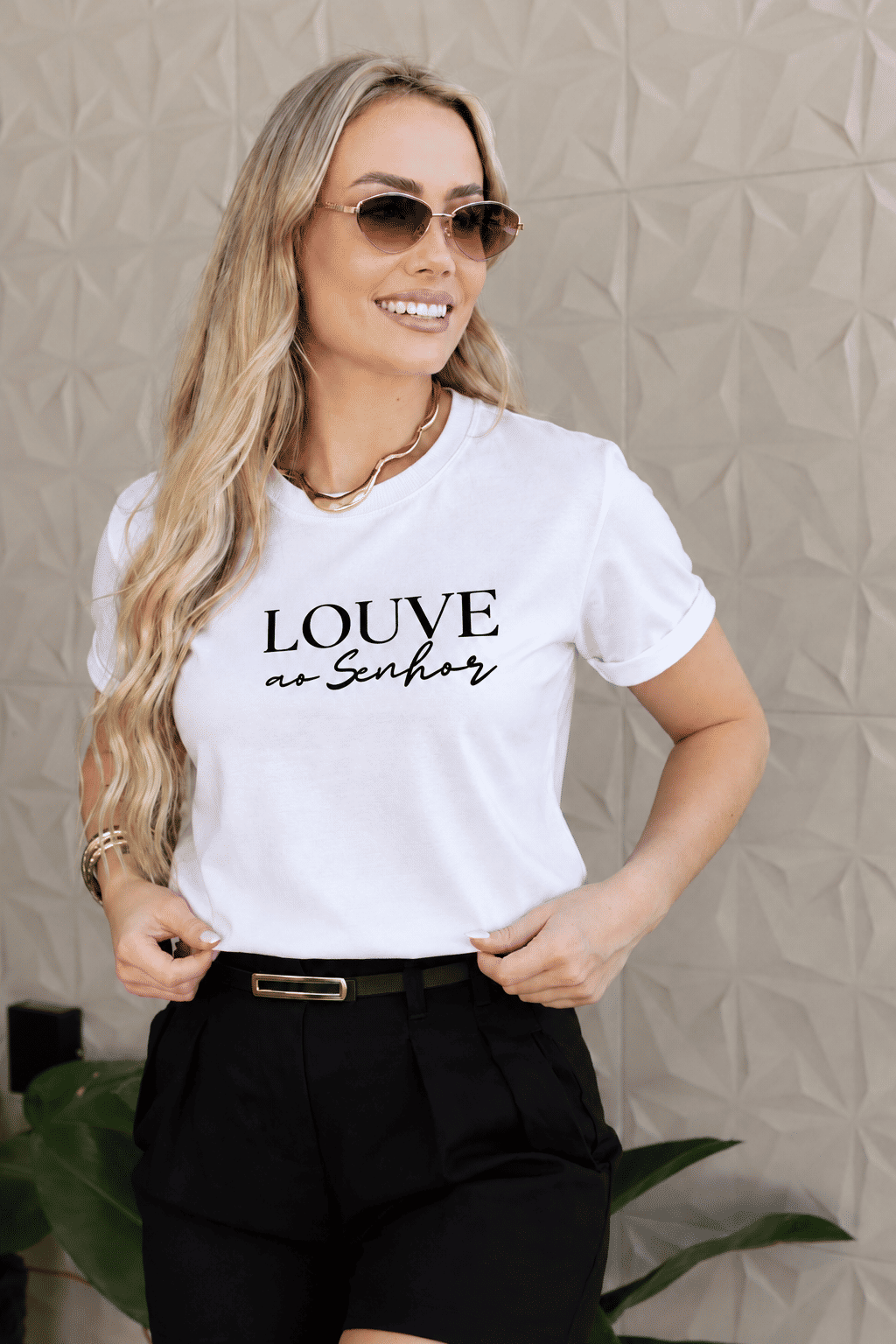 Tshirt Premium - Salmos 150:6 DTF - Branca Tshirt Premium - Salmos 150:6 DTF - Branca