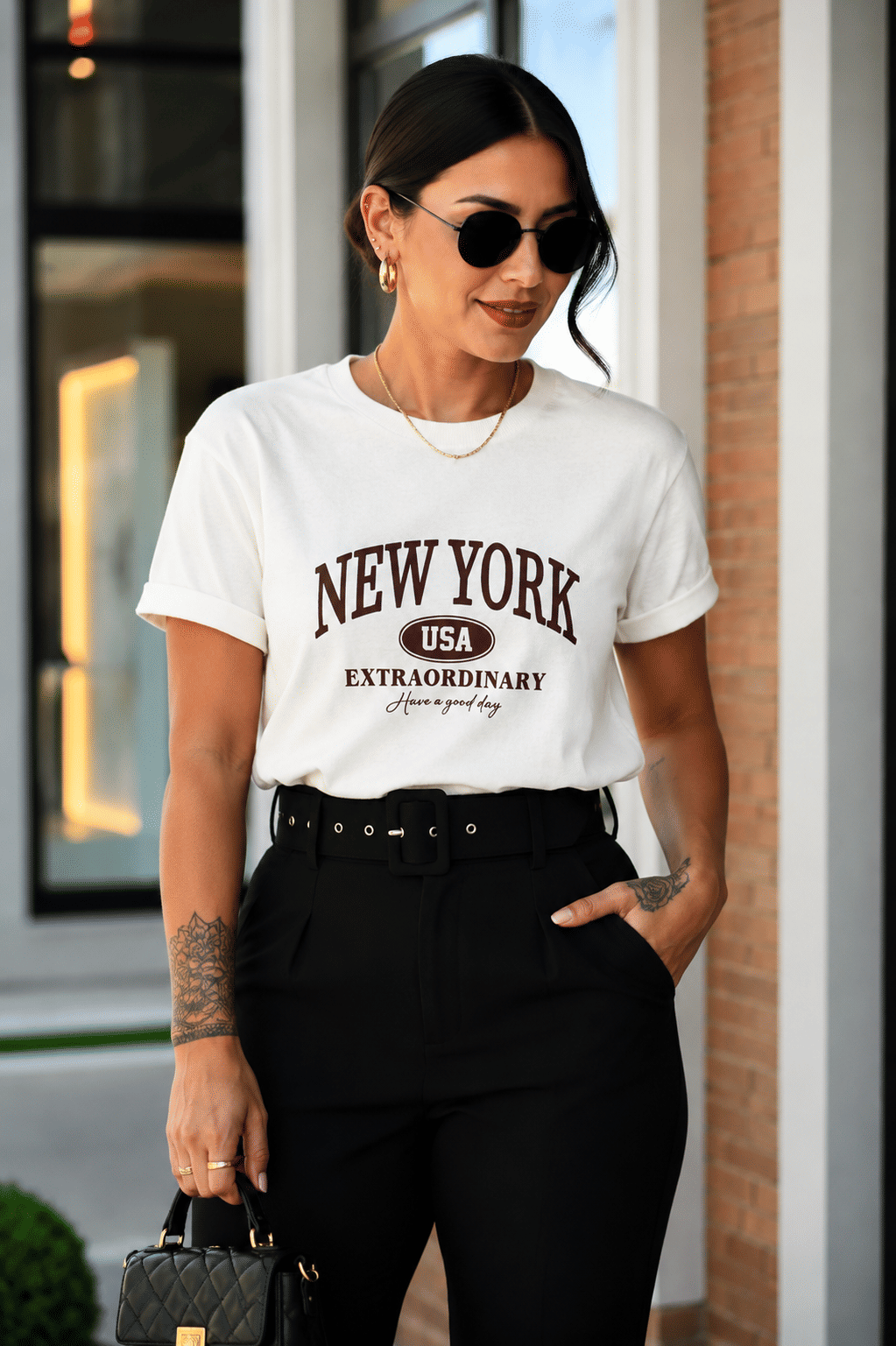 Tshirt Premium - New York DTF - Off White Tshirt Premium - New York DTF - Off White