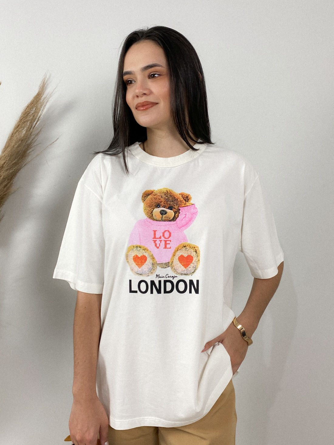 Tshirt Oversized - Teddy London - Branco Tshirt Oversized - Teddy London - Branco