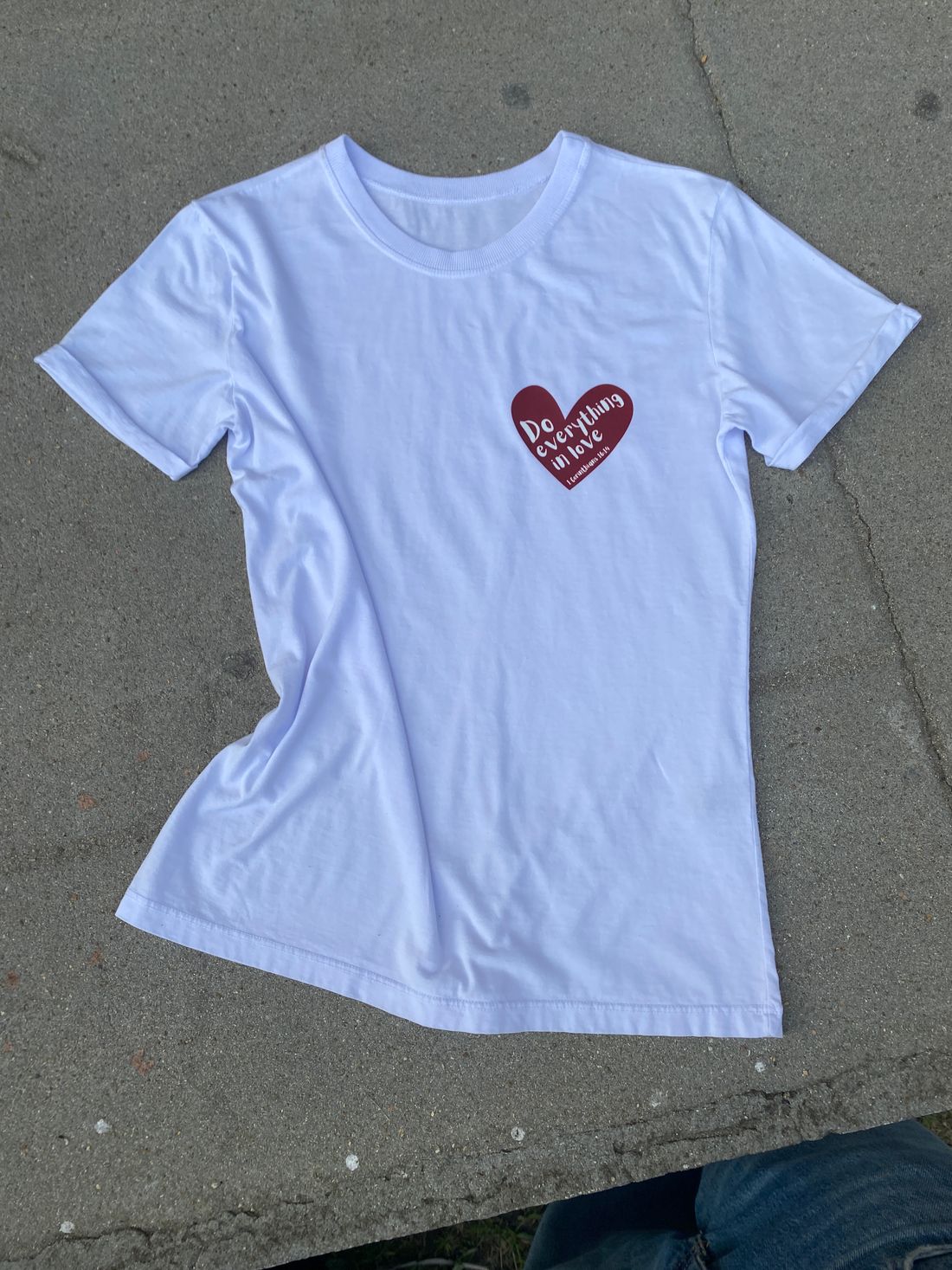 Tshirt Premium - 1º corintios 16:14 - Branca