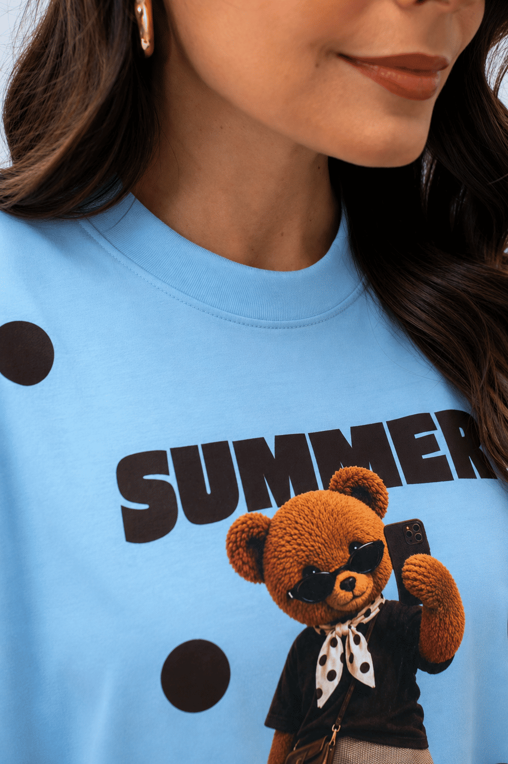 Camiseta Teddy Poá - Azul Bebê Camiseta Teddy Poá - Azul Bebê