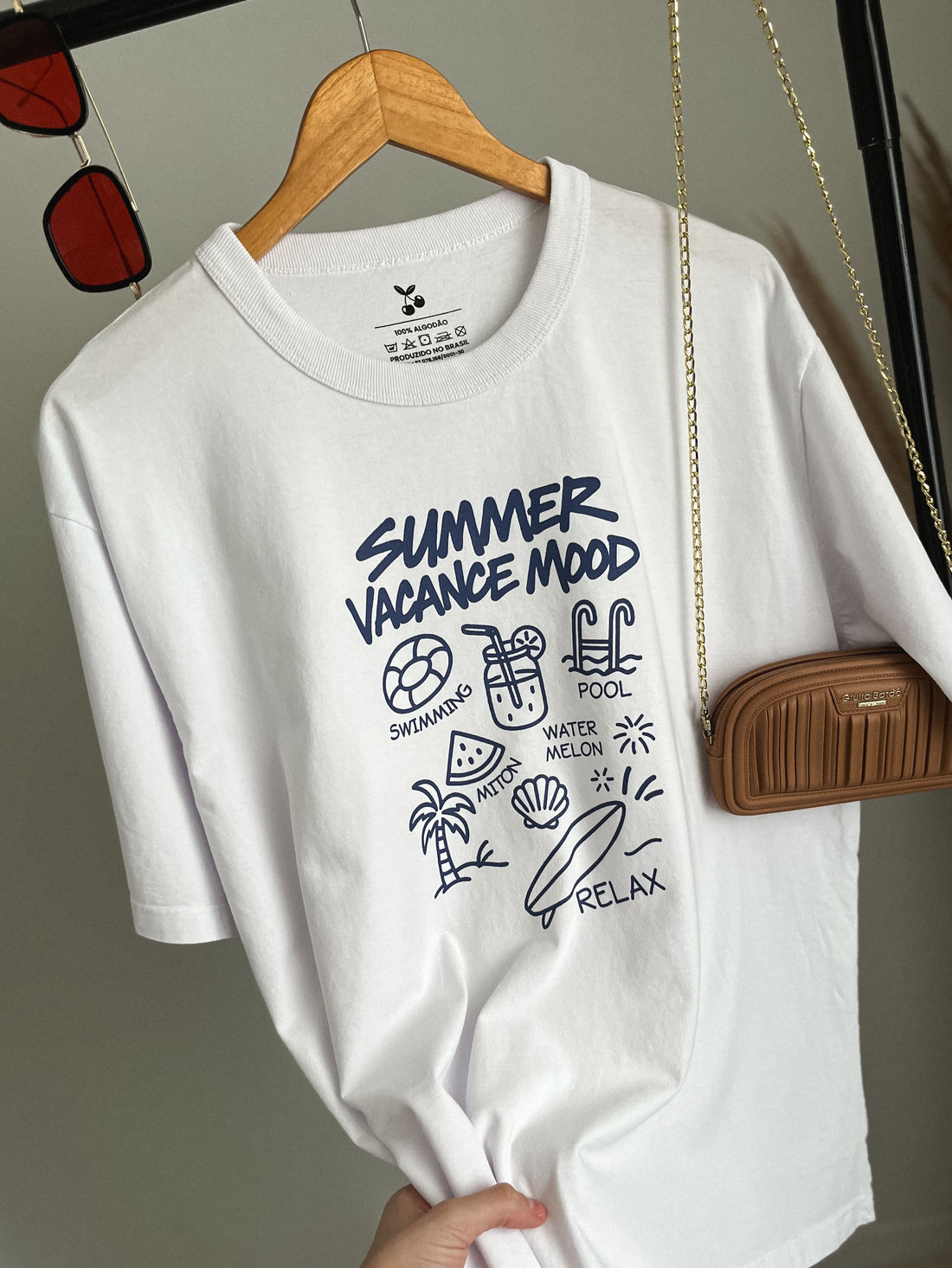 T-shirt Oversized - Summer Vacance - Branca T-shirt Oversized - Summer Vacance - Branca