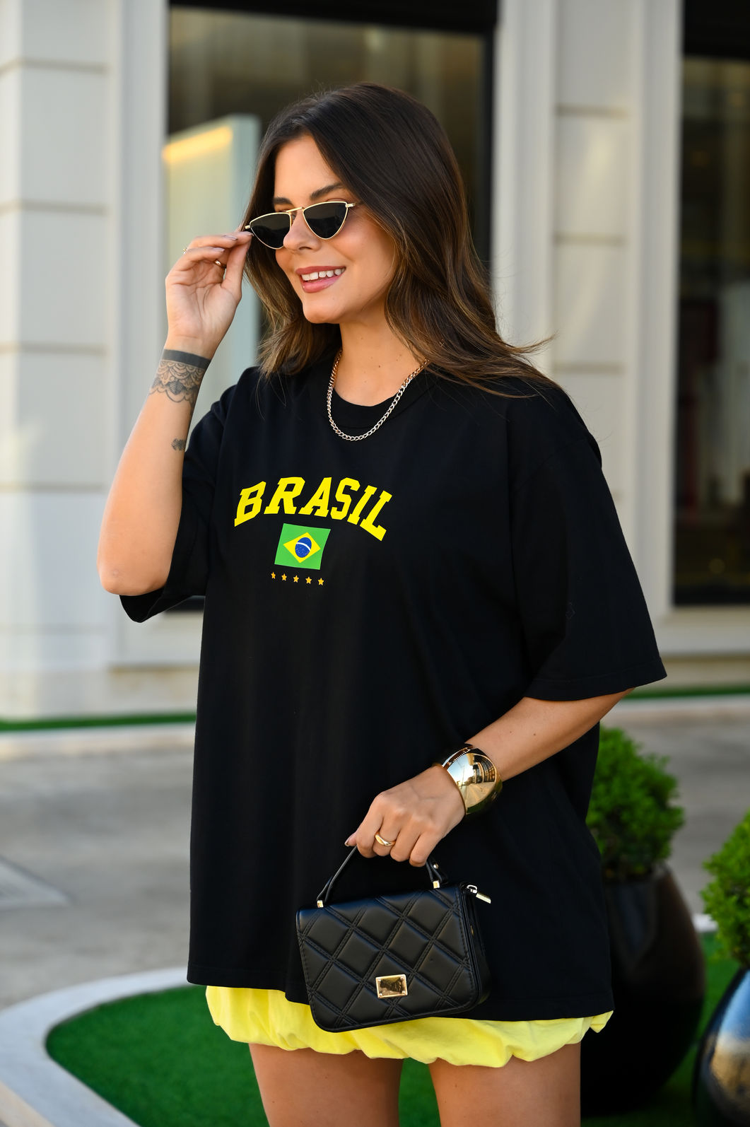 Tshirt Oversized - Brasil - Preta
