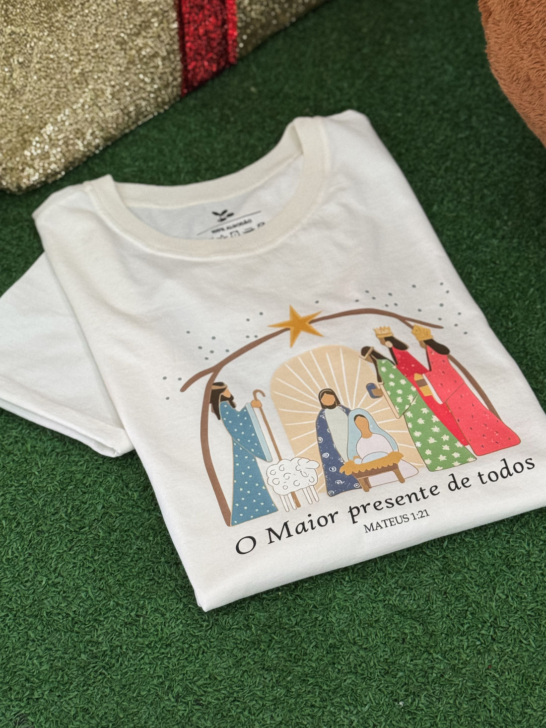 Tshirt Premium - Mateus 1:21 DTF - Off White Tshirt Premium - Mateus 1:21 DTF - Off White