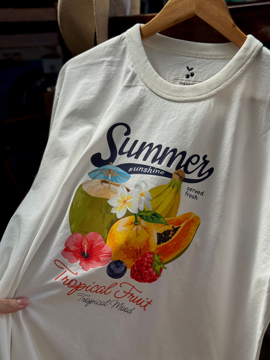 T-shirt Oversized - Tropical Fruit DTF - Off White