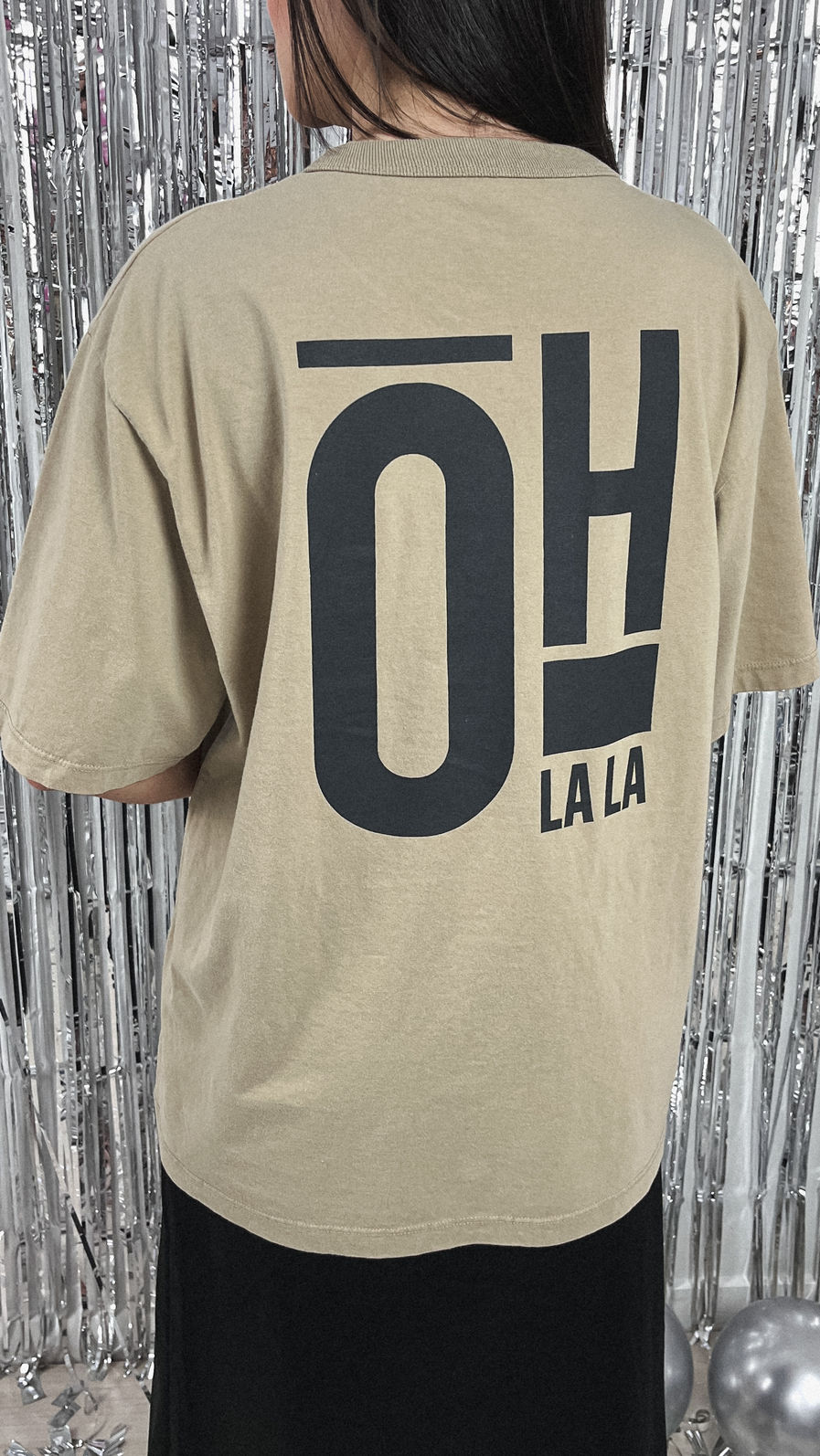 Tshirt Oversized - Oh La La - Bege Escuro