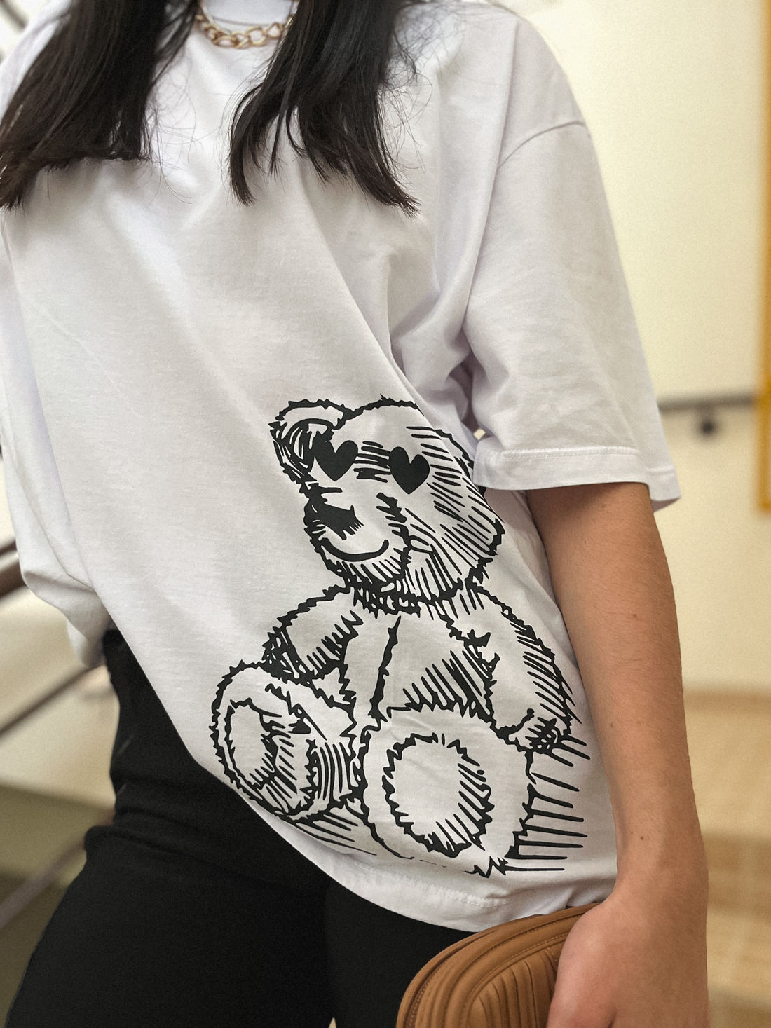 Tshirt Oversized - Teddy Lateral - Branca