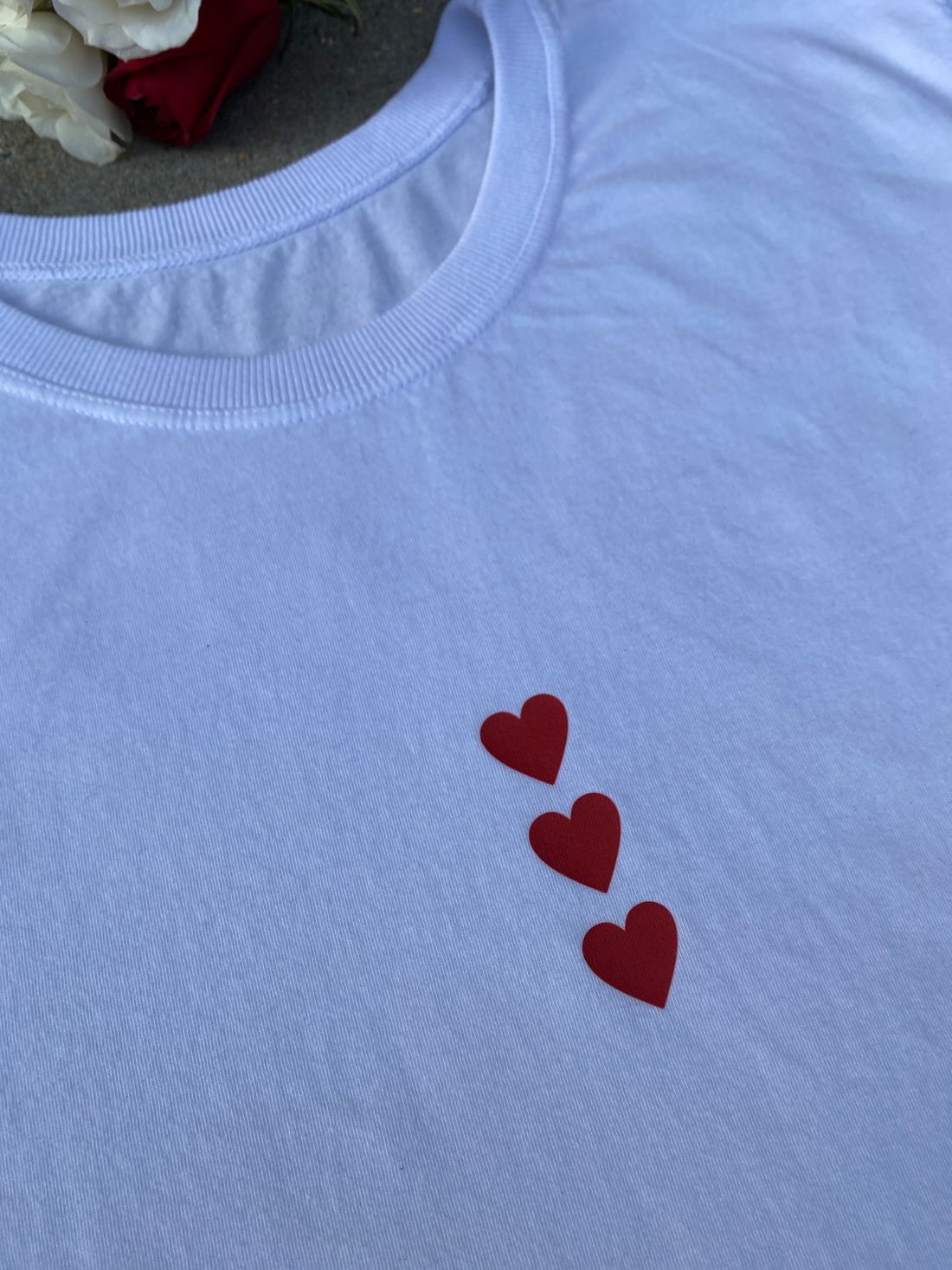 Tshirt Premium - 3 Corações - Branca