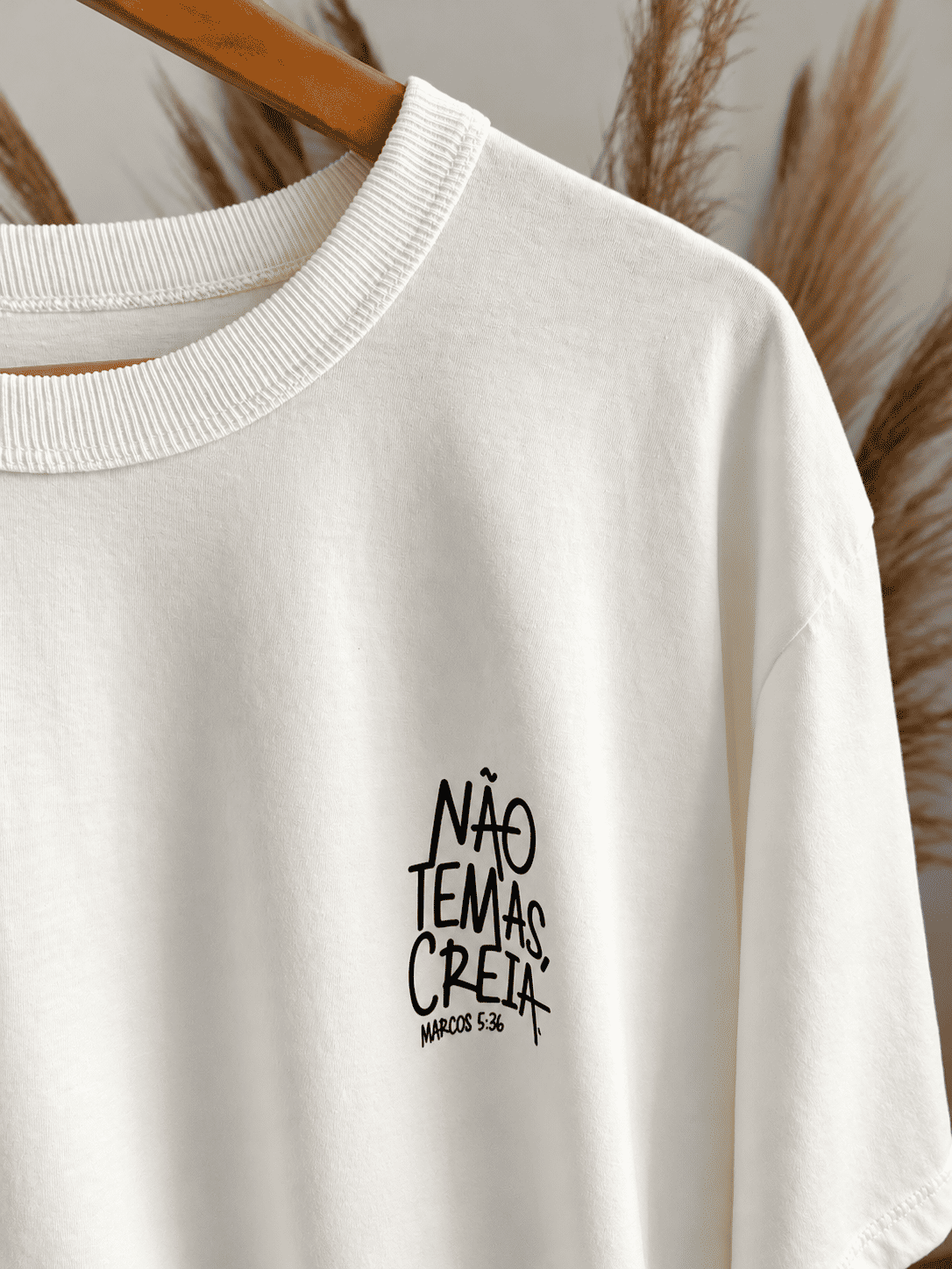 Tshirt Oversized - Marcos 5:36 DTF - Off White