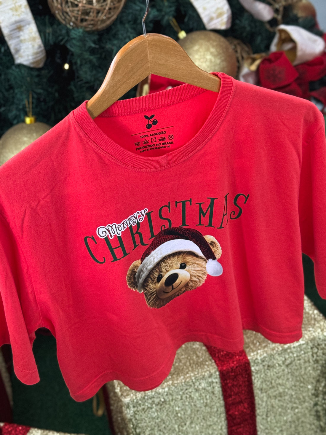 Cropped Oversized - Marryy Christmas DTF - Vermelho