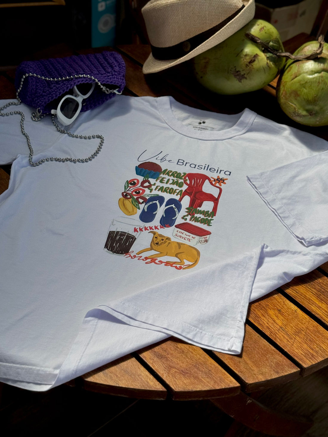 T-shirt Oversized - Vibe Brasileira DTF - Branca