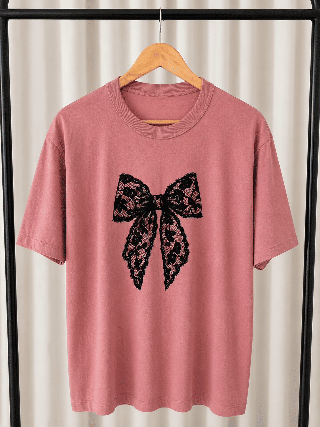 Tshirt Oversized - Laço - Rosa Chá Tshirt Oversized - Laço - Rosa Chá