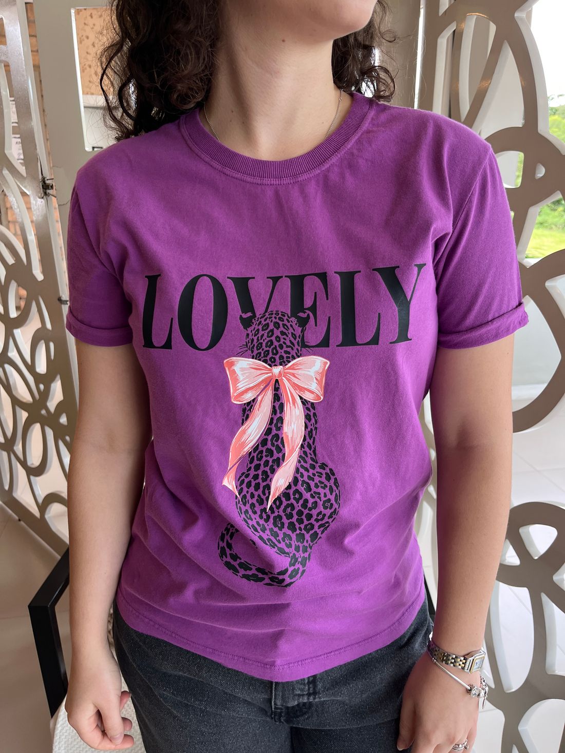 Tshirt Premium - Onça Lovely - Roxo Tshirt Premium - Onça Lovely - Roxo