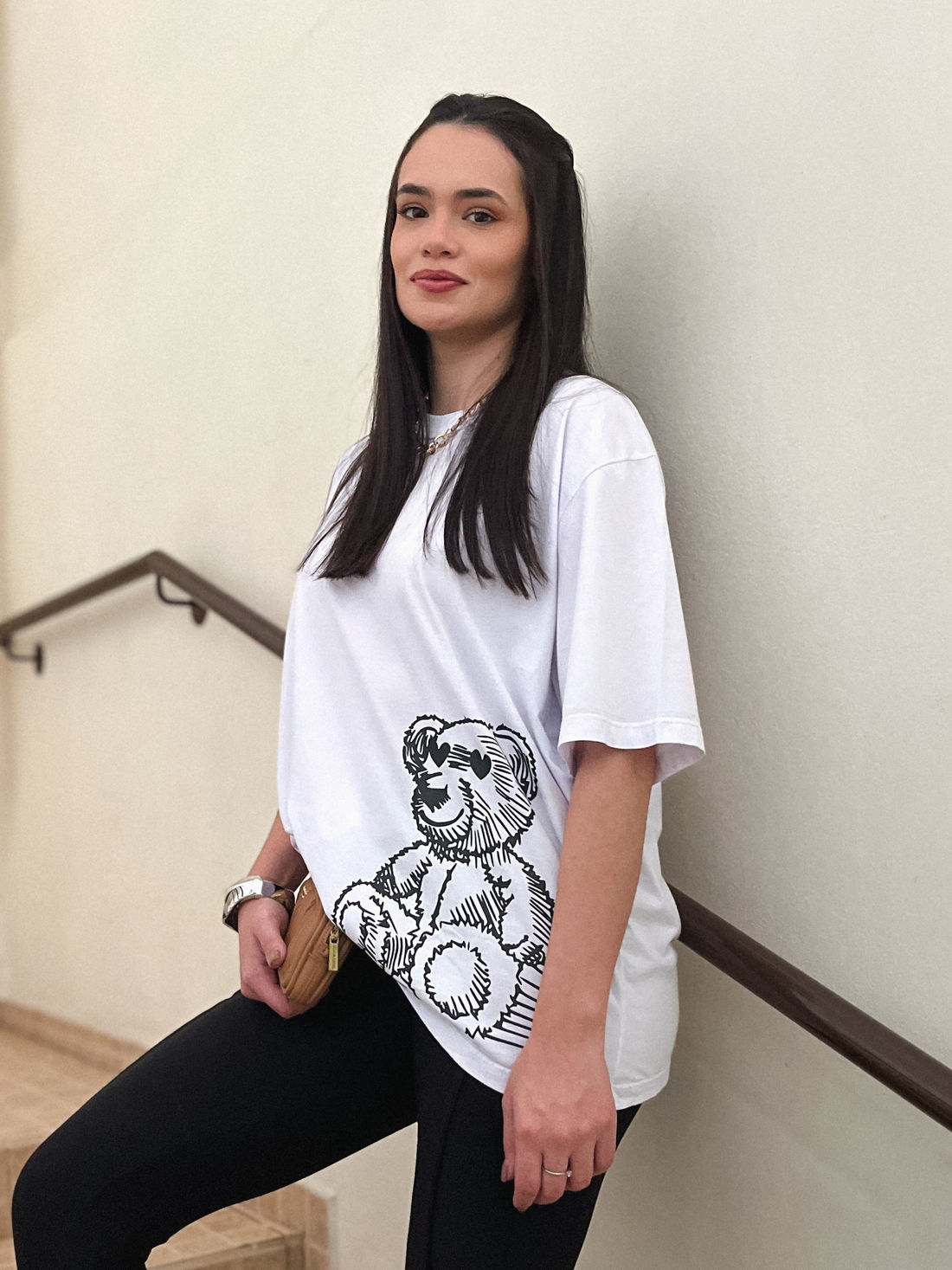 Tshirt Oversized - Teddy Lateral - Branca