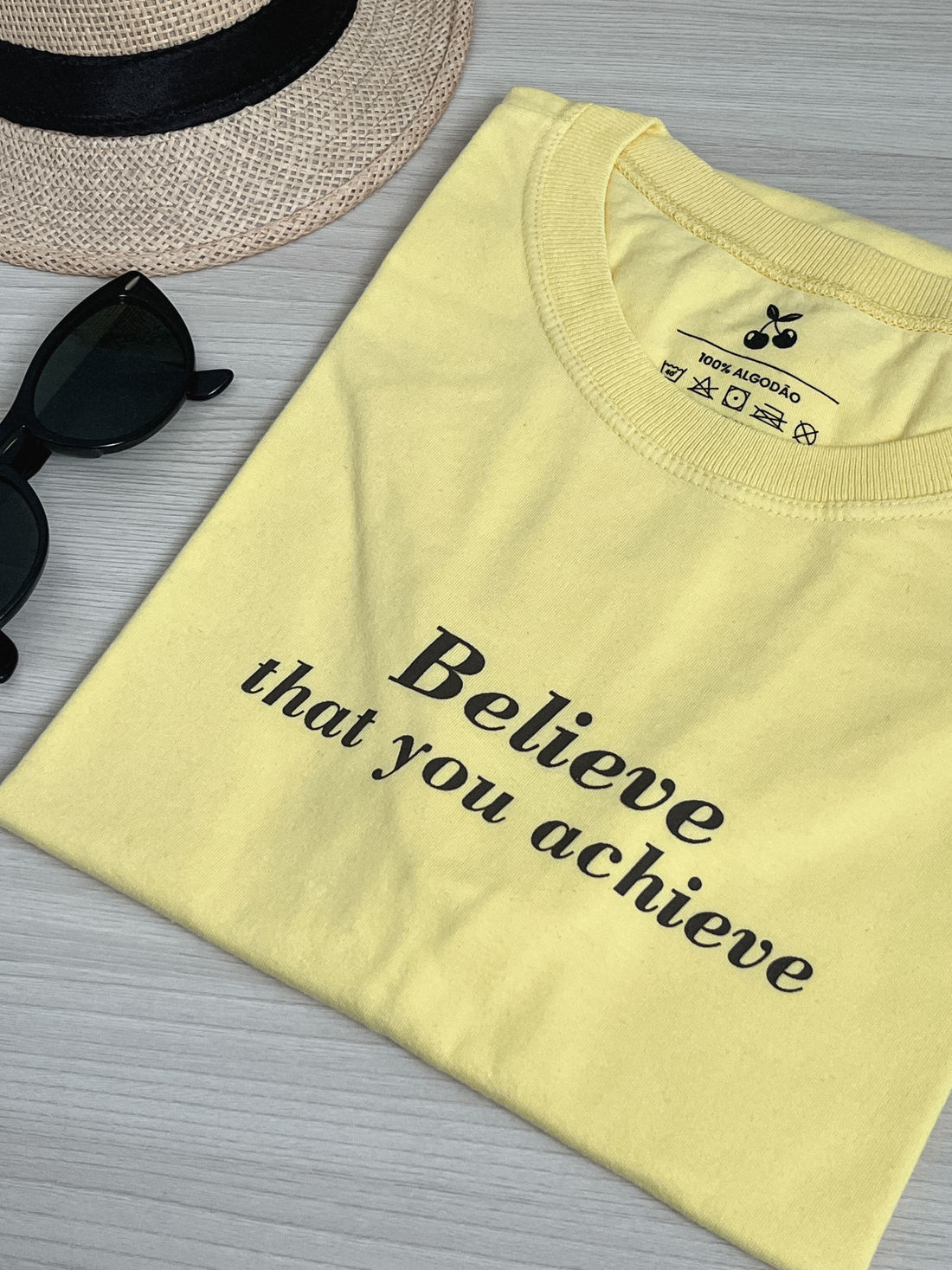 Tshirt Premium - Believe that you achieve - Amarelo Tshirt Premium - Believe that you achieve - Amarelo