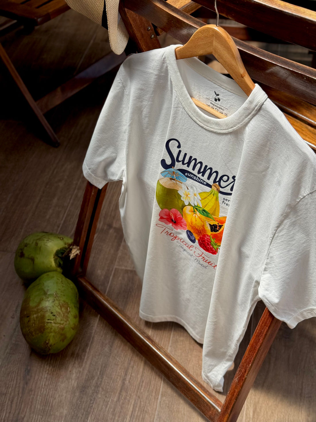T-shirt Oversized - Tropical Fruit DTF - Off White