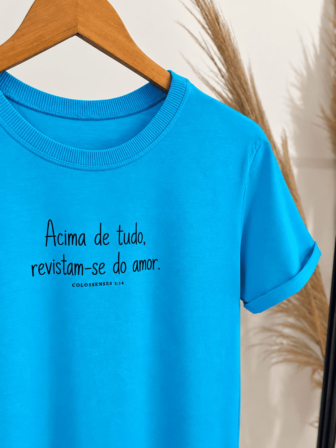 Tshirt Premium - Colossenses 3:14 - Azul Turquesa Tshirt Premium - Colossenses 3:14 - Azul Turquesa