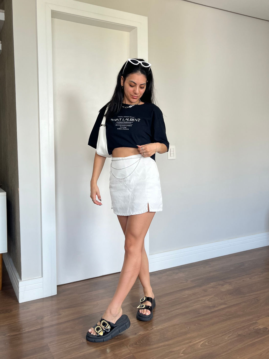 Cropped Oversized - Saint Laurent - Preto Cropped Oversized - Saint Laurent - Preto