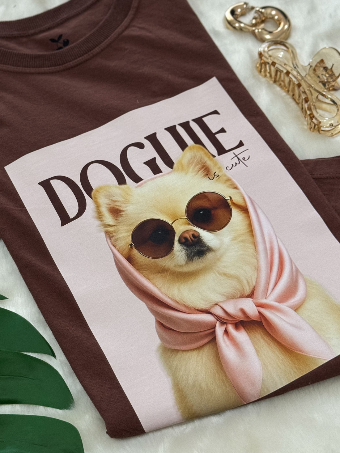 Tshirt Premium - Doguie DTF - Marrom Tshirt Premium - Doguie DTF - Marrom