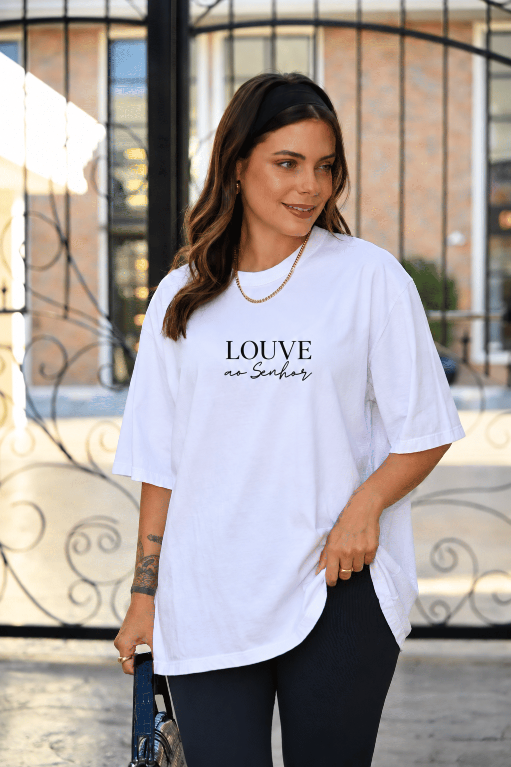 Tshirt Oversized - Salmos 150:6 DTF - Branca Tshirt Oversized - Salmos 150:6 DTF - Branca