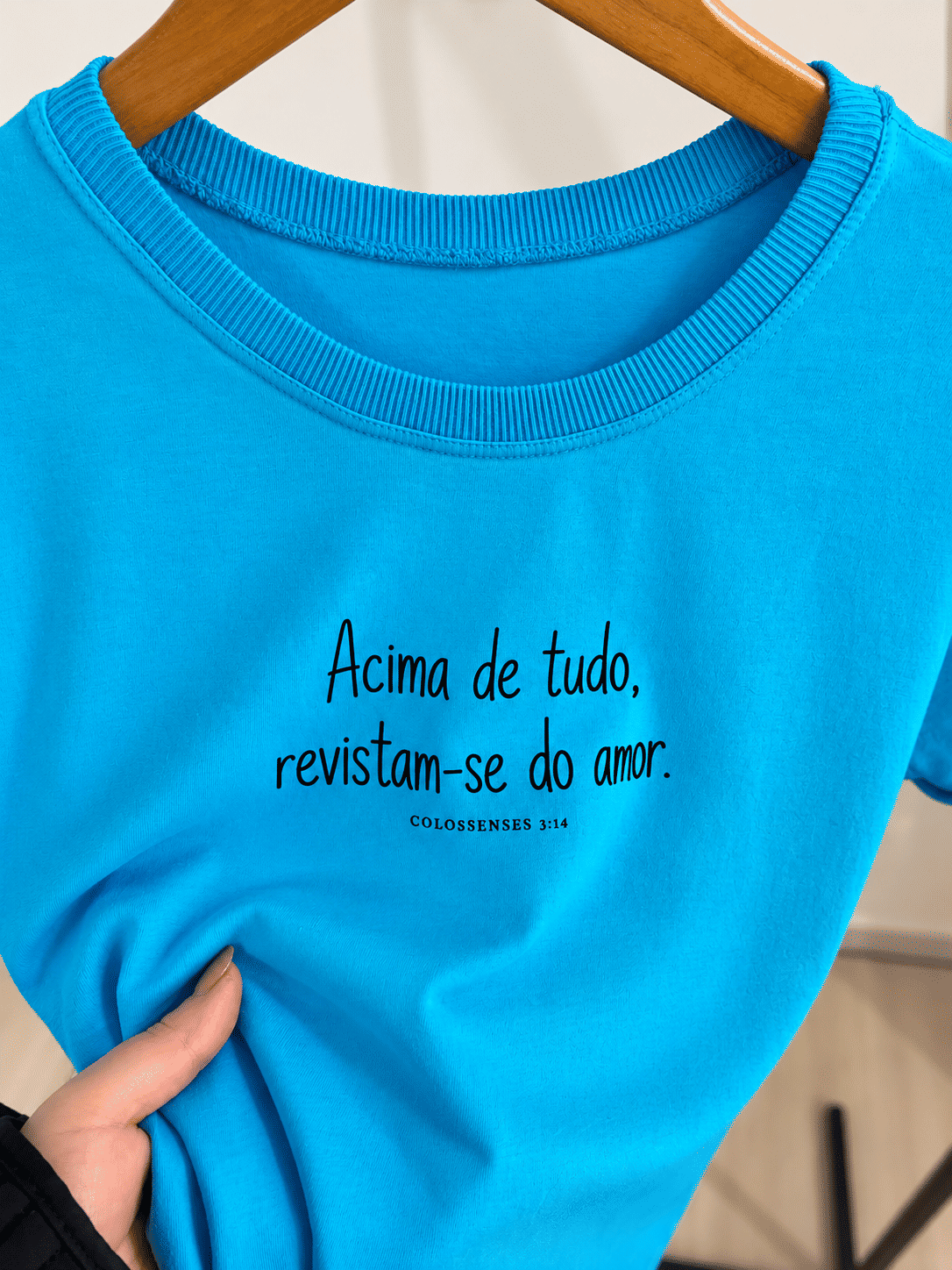 Tshirt Premium - Colossenses 3:14 - Azul Turquesa Tshirt Premium - Colossenses 3:14 - Azul Turquesa