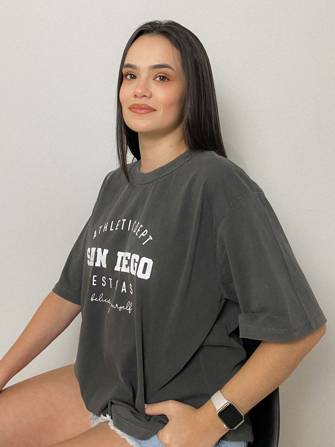 Tshirt Oversized - San Diego - Cinza