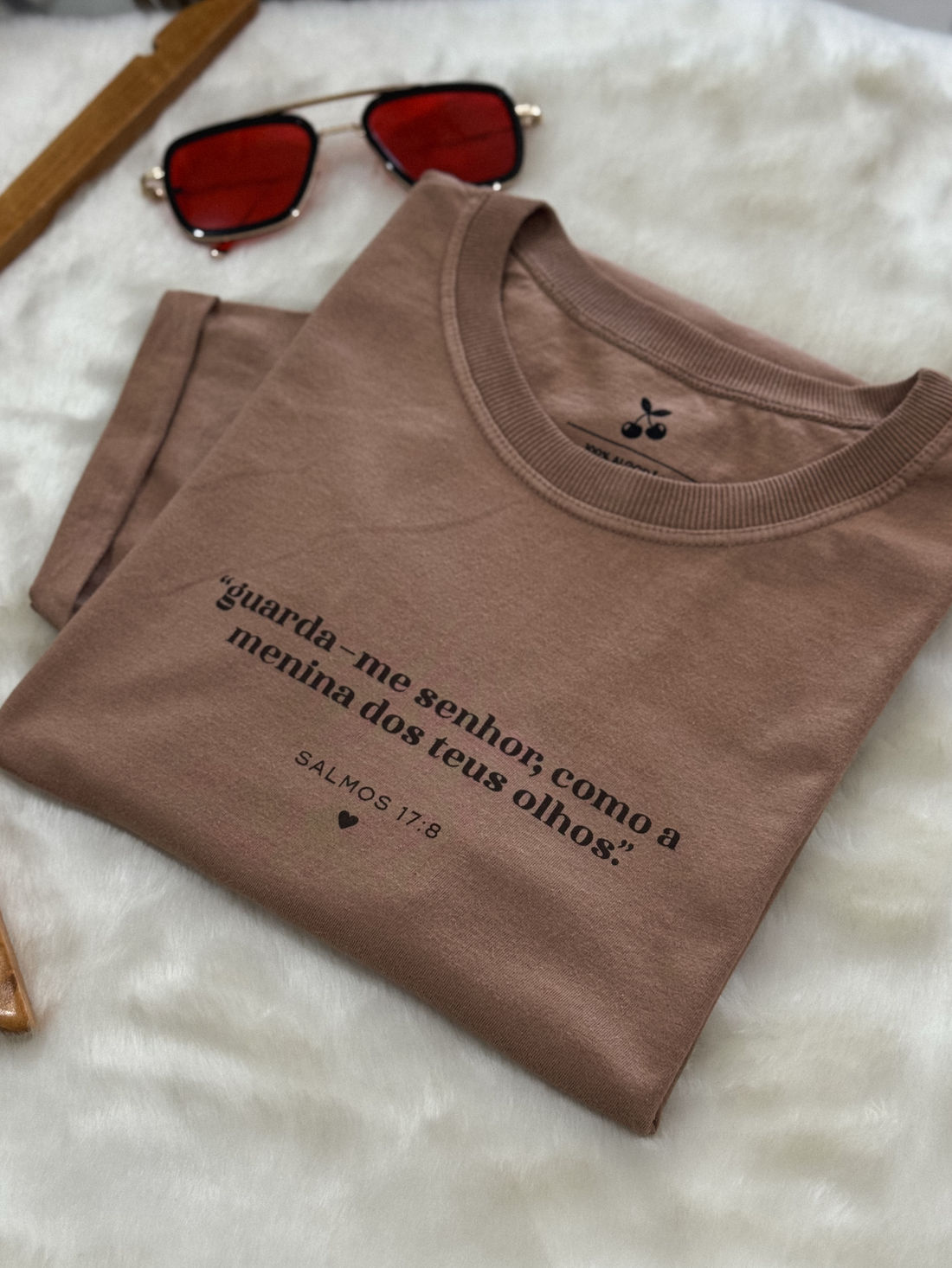 Tshirt Premium - Guarda-me Senhor - Marrom Claro