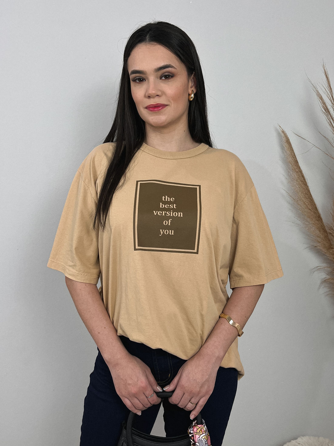 Tshirt Oversized - The Best Version - Capuccino