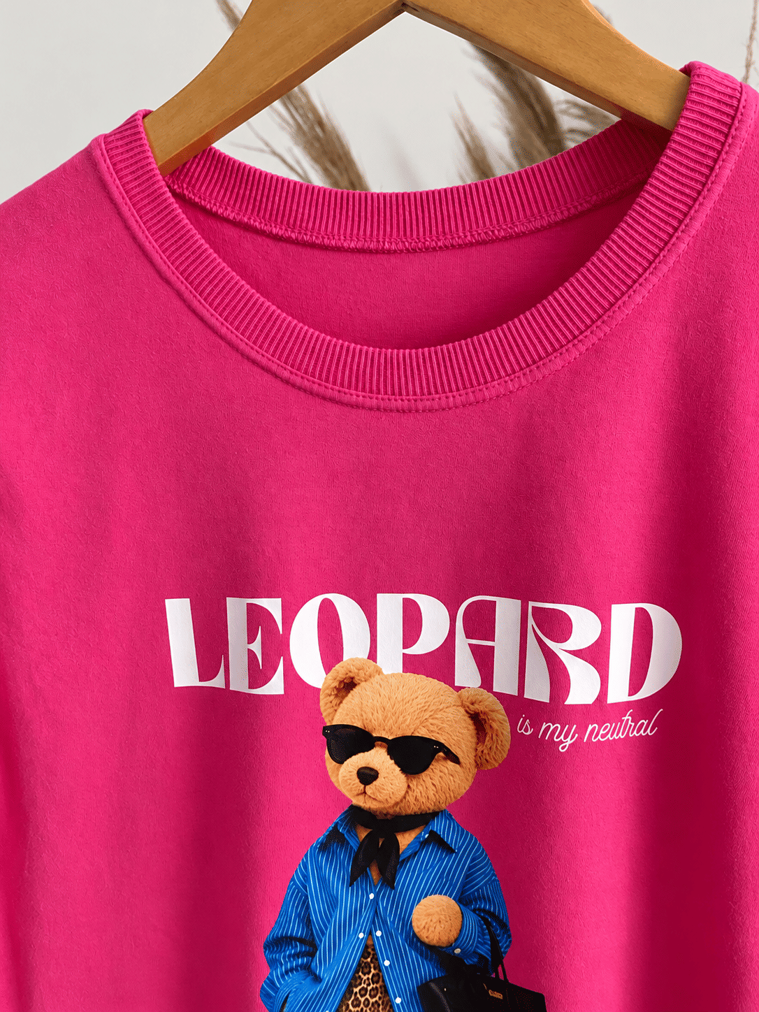 Tshirt Premium - Leopard DTF - Rosa Pink Tshirt Premium - Leopard DTF - Rosa Pink