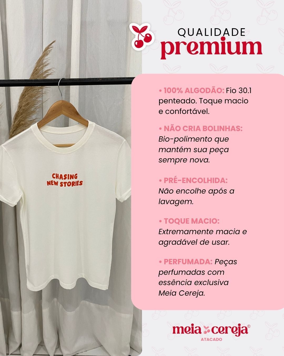 Tshirt Premium - Chasing New Stories - Off White