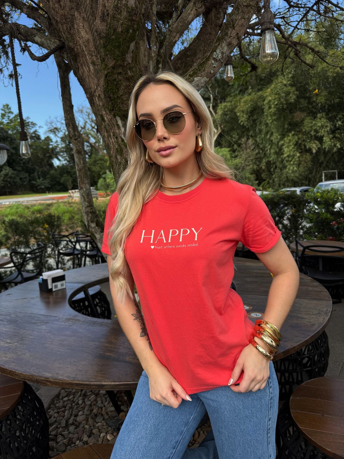 Tshirt Premium - Happy - Vermelho Tshirt Premium - Happy - Vermelho