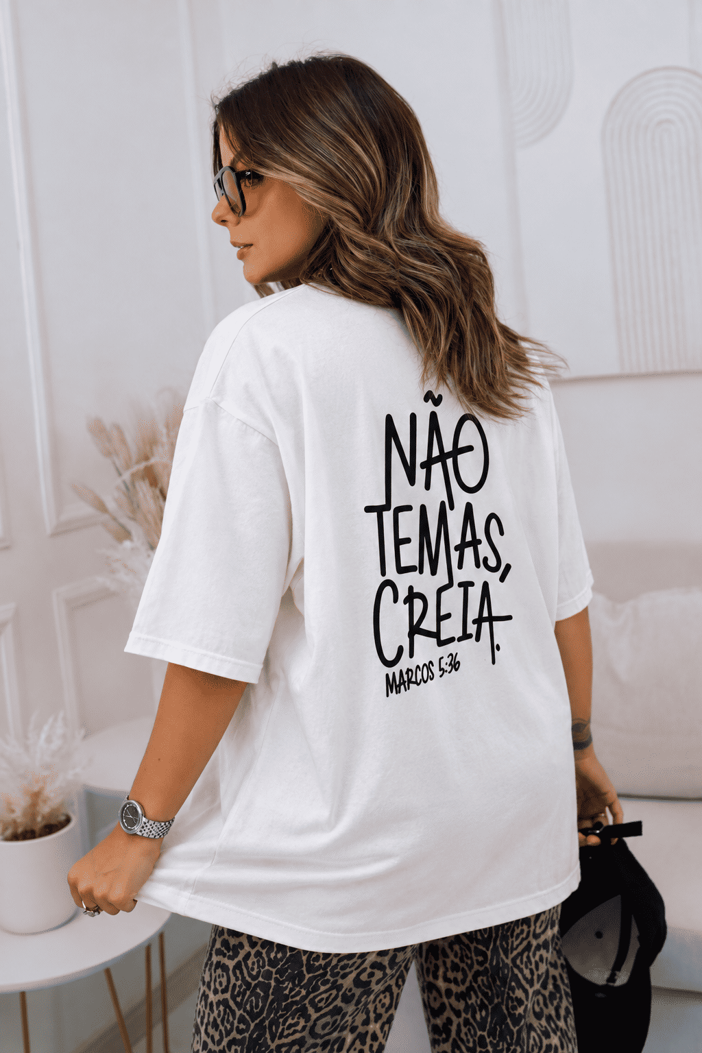 Tshirt Oversized - Marcos 5:36 DTF - Off White