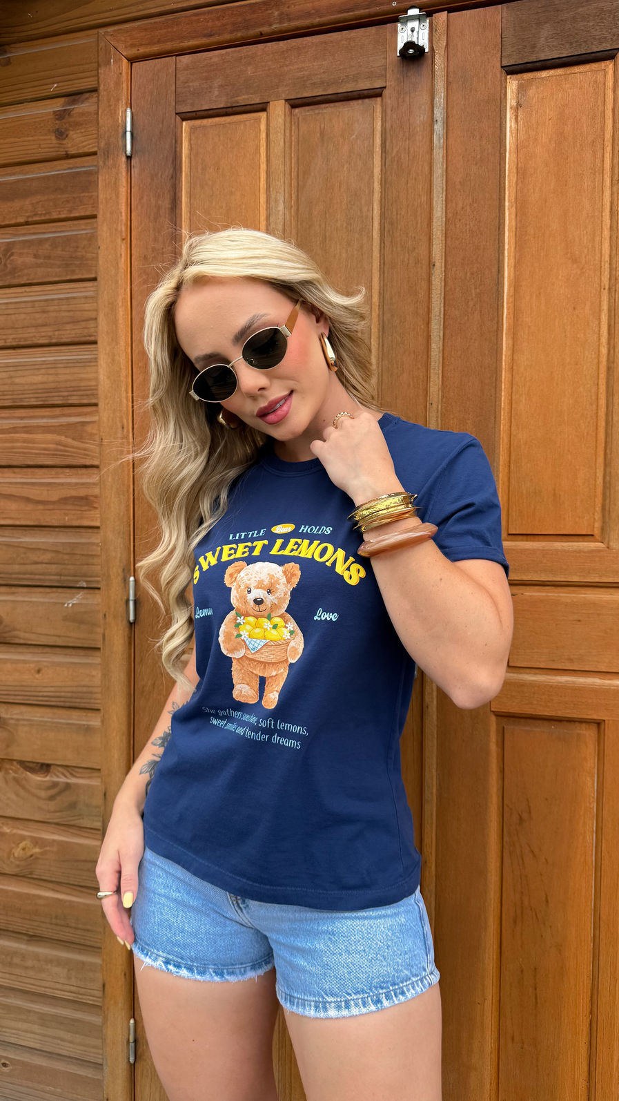 Tshirt Premium - Sweet Lemons DTF - Azul Marinho Tshirt Premium - Sweet Lemons DTF - Azul Marinho