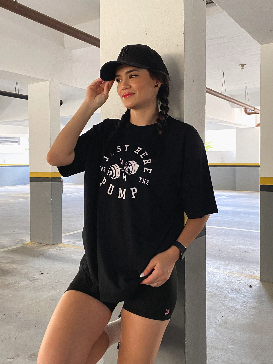 Tshirt Oversized - Just here for the pump - Preto Tshirt Oversized - Just here for the pump - Preto