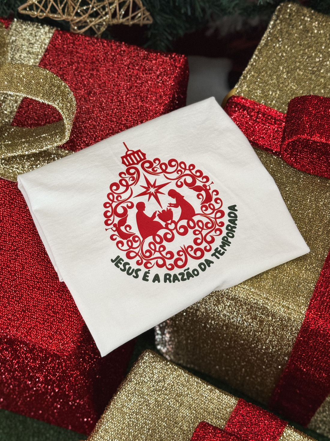 Tshirt Premium - Jesus é a razão DTF - Off White Tshirt Premium - Jesus é a razão DTF - Off White