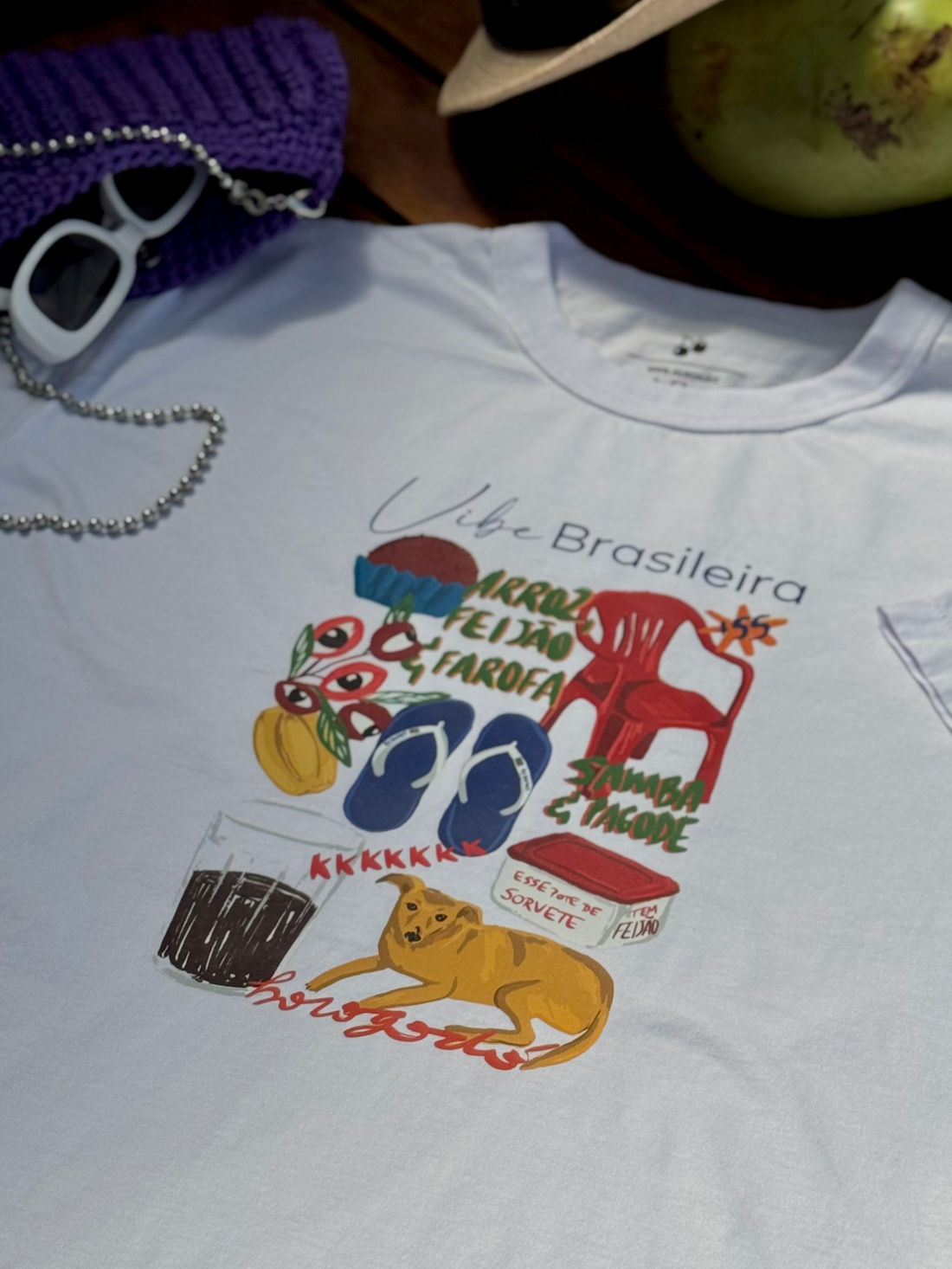 T-shirt Oversized - Vibe Brasileira DTF - Branca