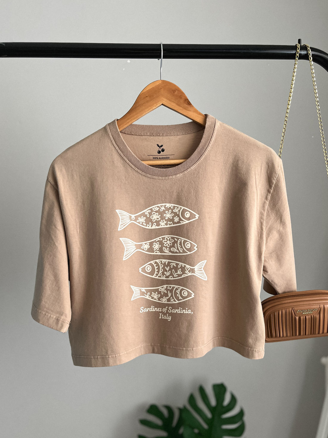 Cropped Oversized - Sardinha - Bege