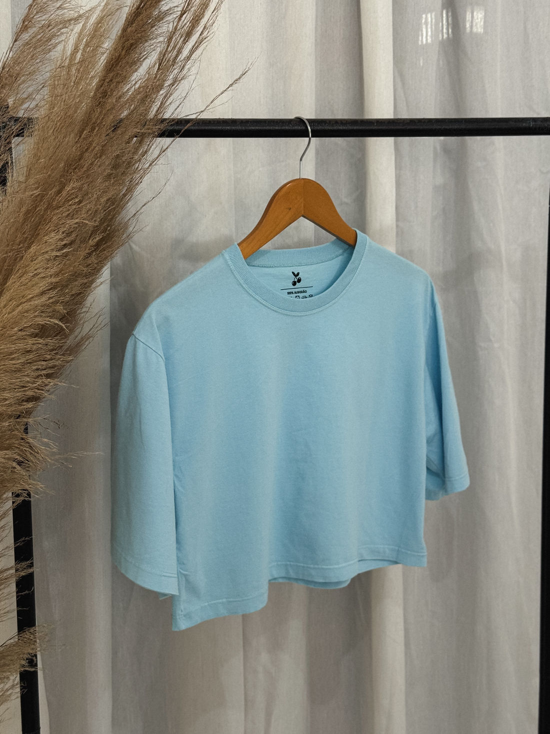 Cropped Oversized - Liso - Azul