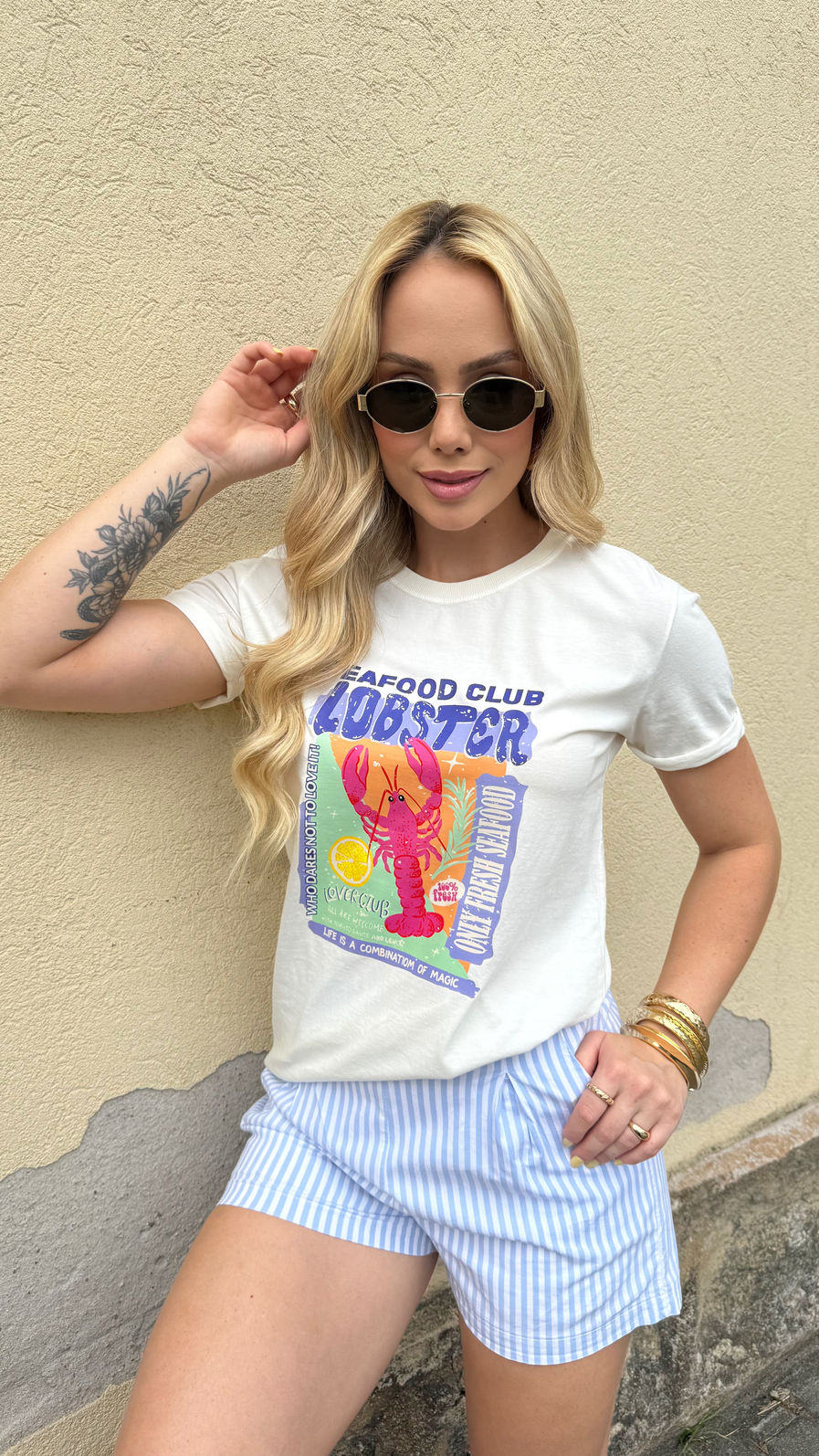 Tshirt Premium - Lagosta DTF - Off White Tshirt Premium - Lagosta DTF - Off White