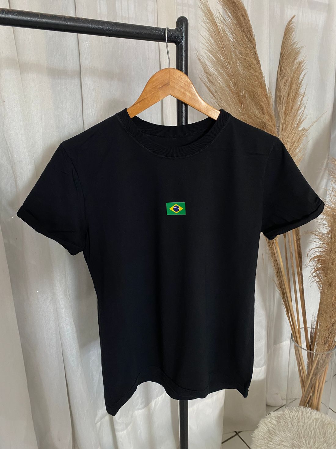 Tshirt Premium - Bandeira do Brasil - Preta Tshirt Premium - Bandeira do Brasil - Preta