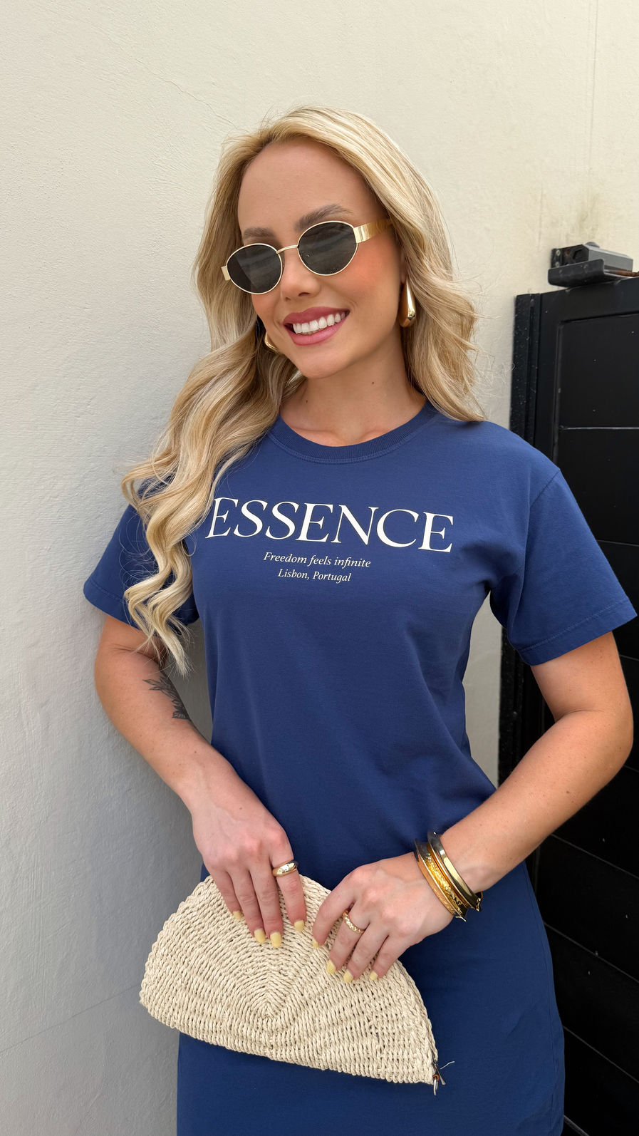 Vestido Tee - Essence - Azul Marinho Vestido Tee - Essence - Azul Marinho