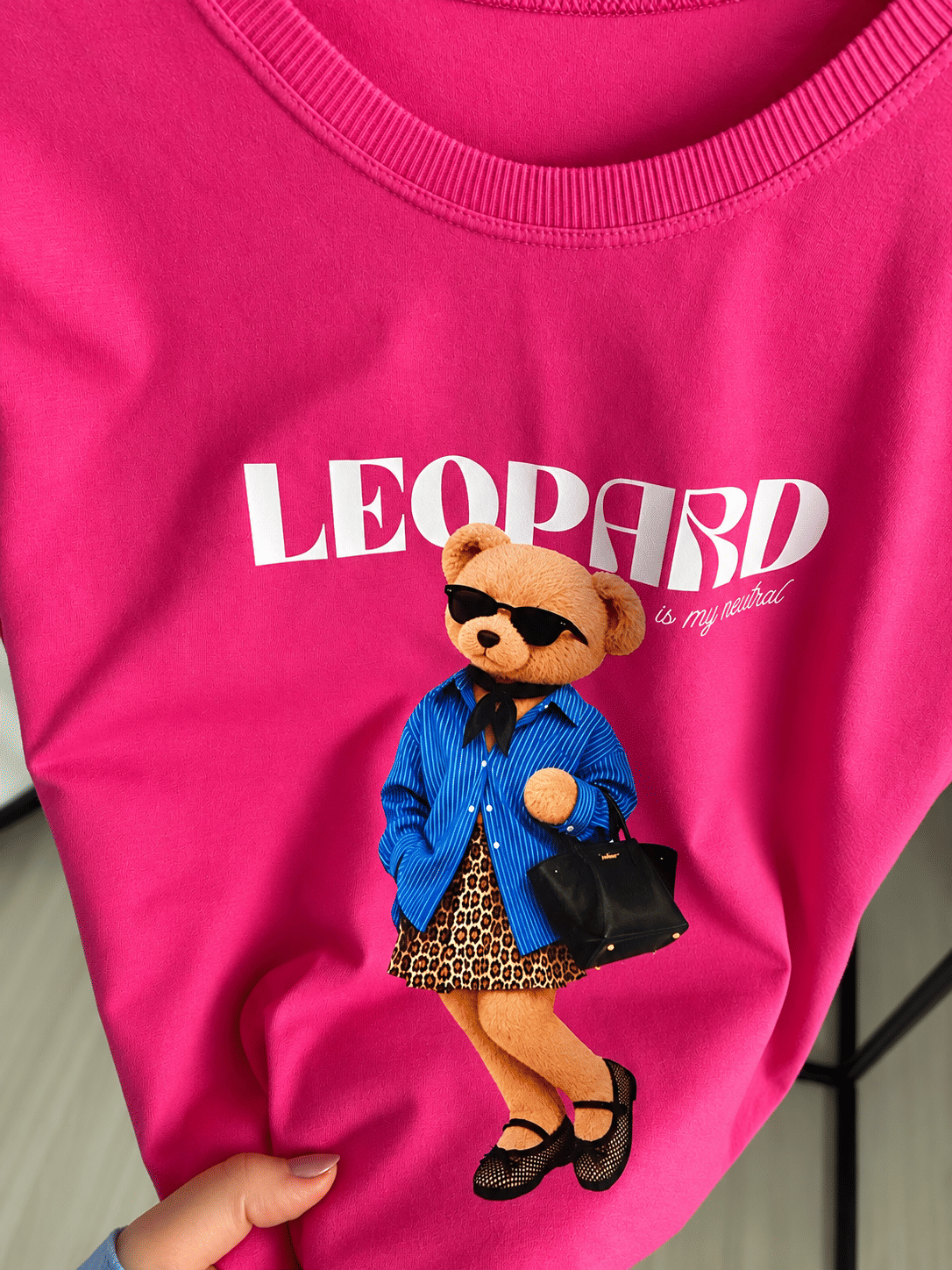Tshirt Premium - Leopard DTF - Rosa Pink Tshirt Premium - Leopard DTF - Rosa Pink
