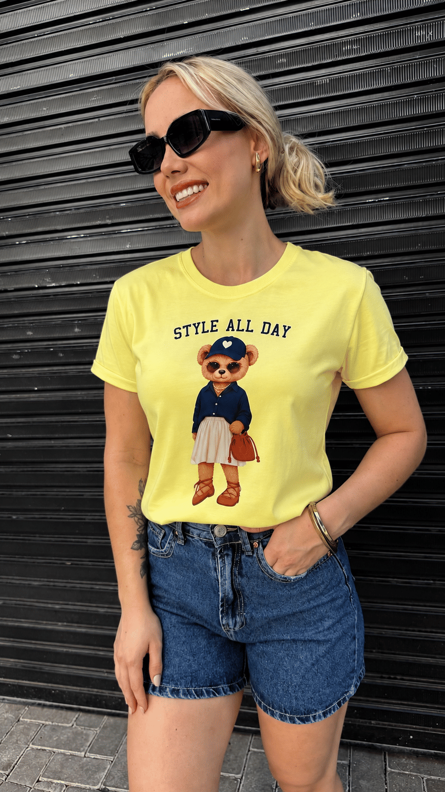Tshirt Premium - Style ALL Day - Amarelo Manteiga Tshirt Premium - Style ALL Day - Amarelo Manteiga