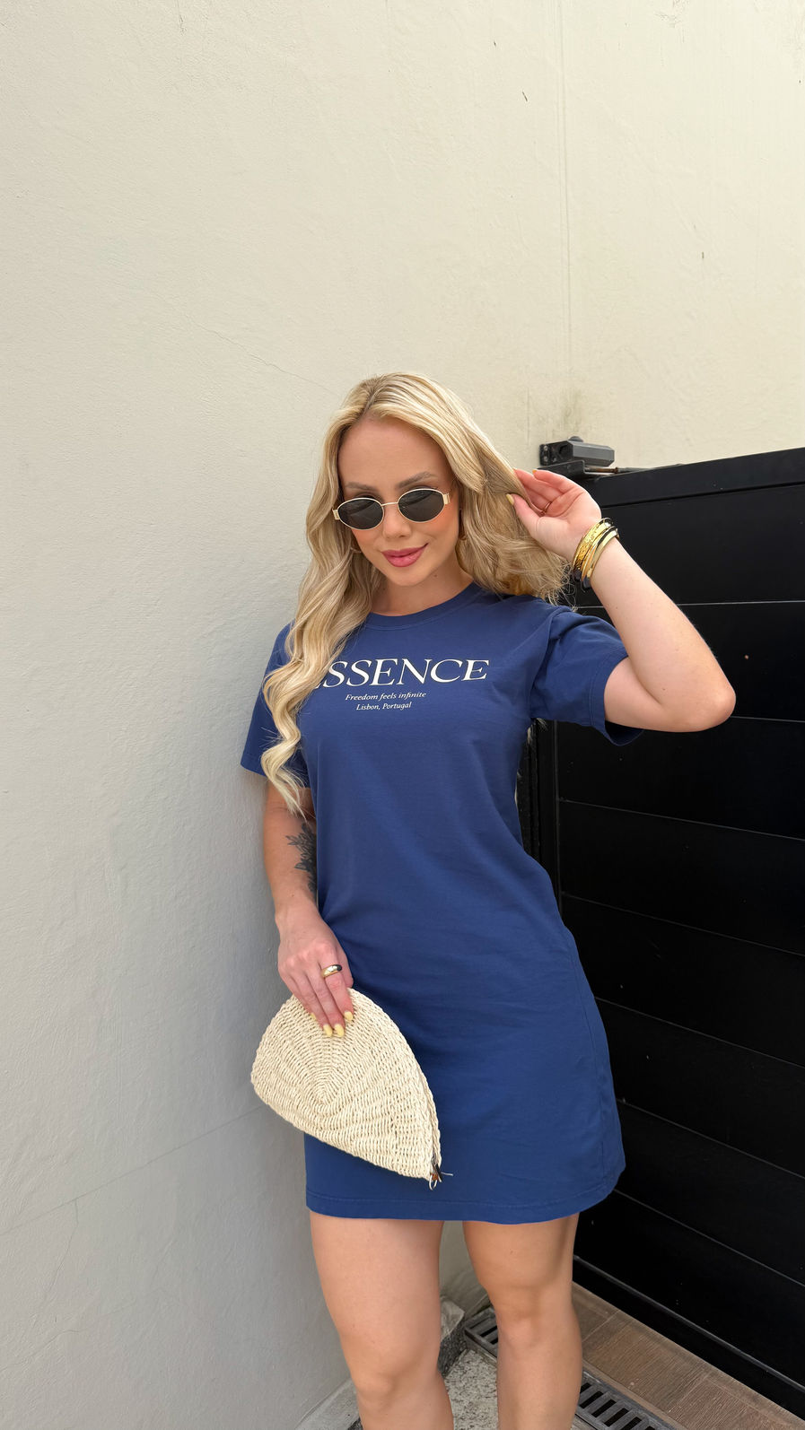 Vestido Tee - Essence - Azul Marinho Vestido Tee - Essence - Azul Marinho