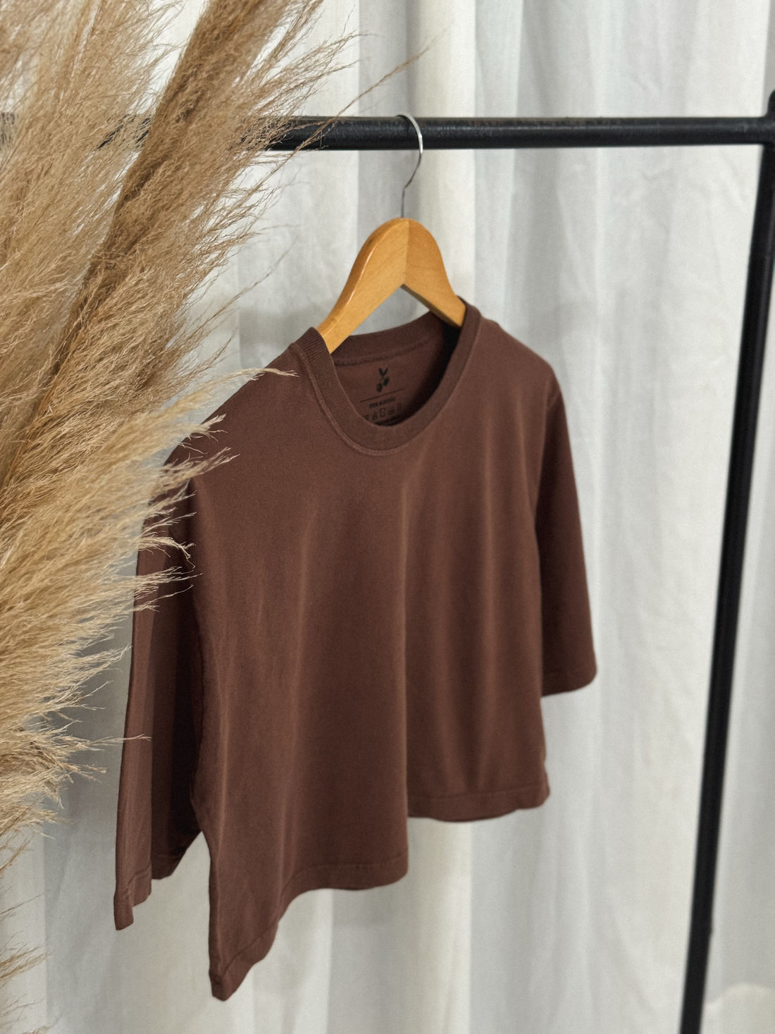 Cropped Oversized - Liso - Marrom